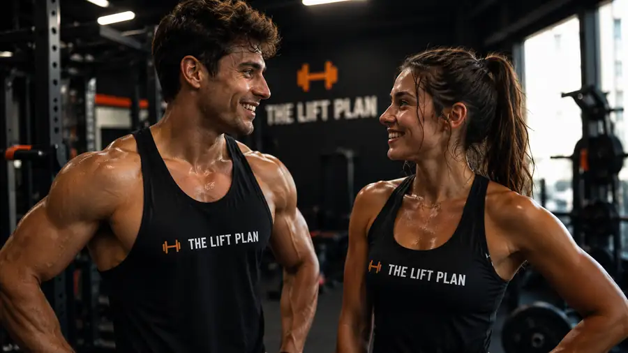 Dos personas hablando en el gimnasio